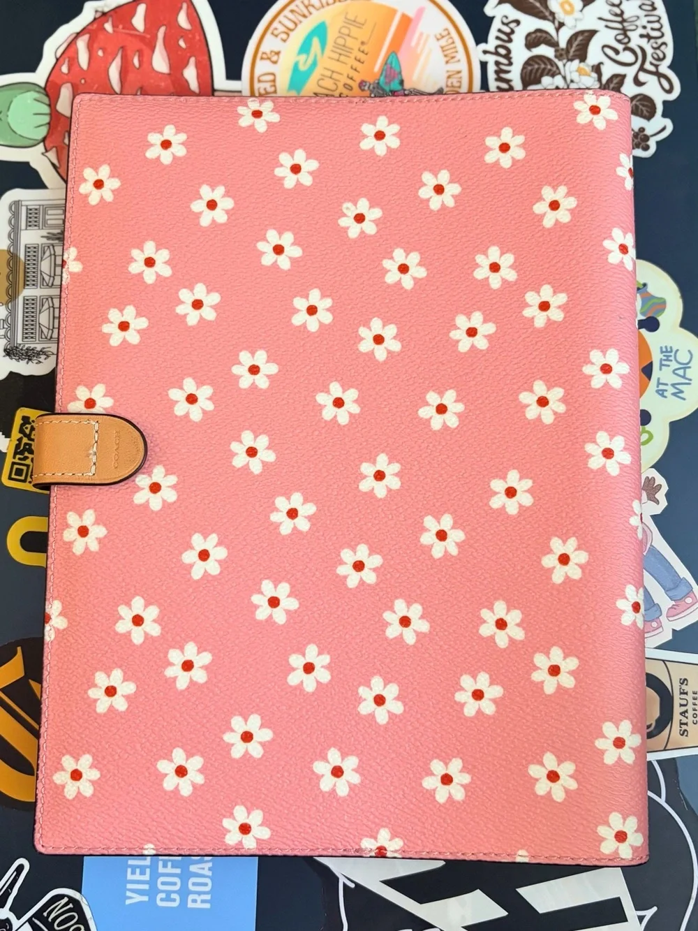 *pre-loved* COACH pink floral notebook cover